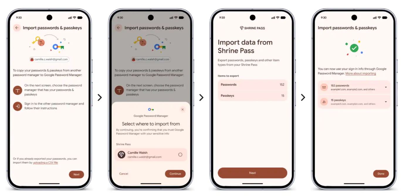 Android внедрит безопасный перенос ключей доступа между менеджерами паролей
