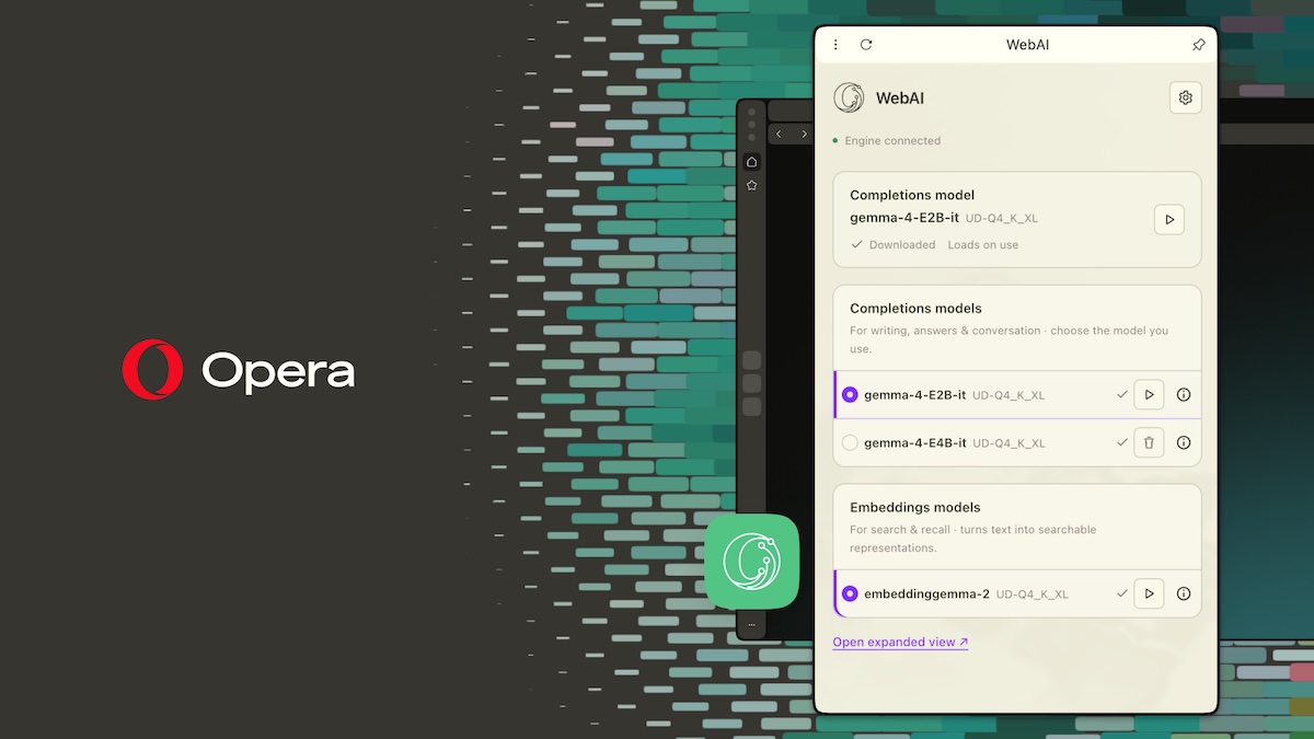 Opera внедряет WebAI для запуска ИИ-моделей локально на компьютере