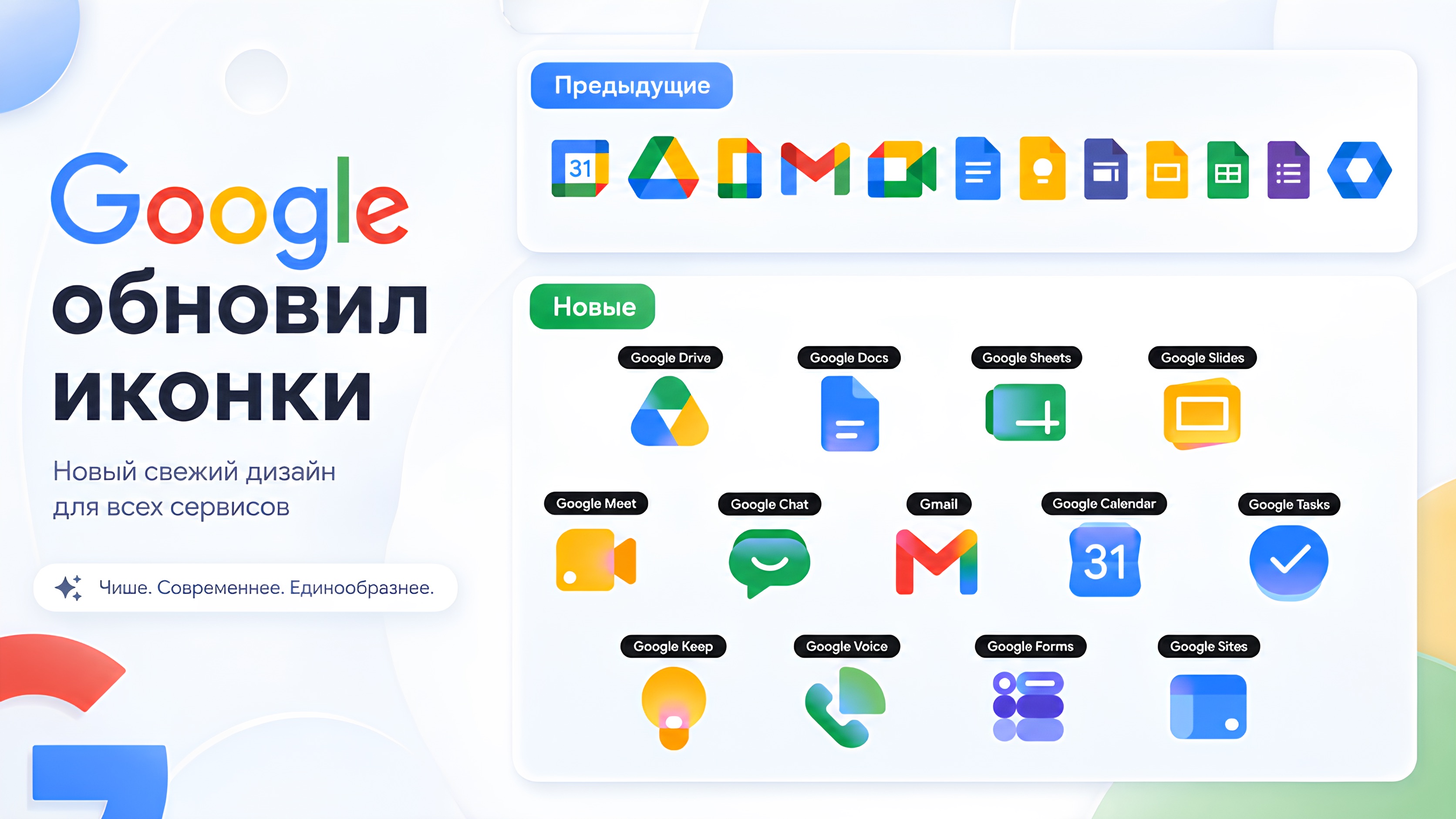 Google обновил иконки Workspace без отдельного анонса