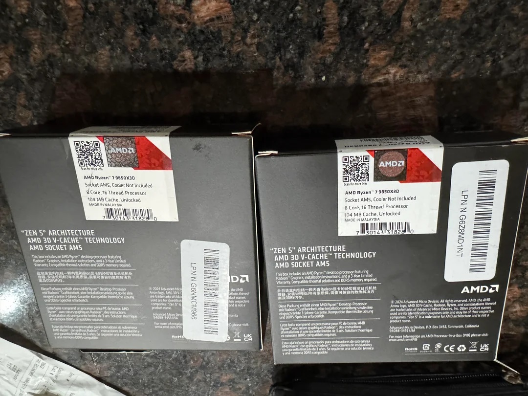 Покупатель дважды заказал AMD Ryzen 7 9850X3D на Amazon и получил Intel Core i3