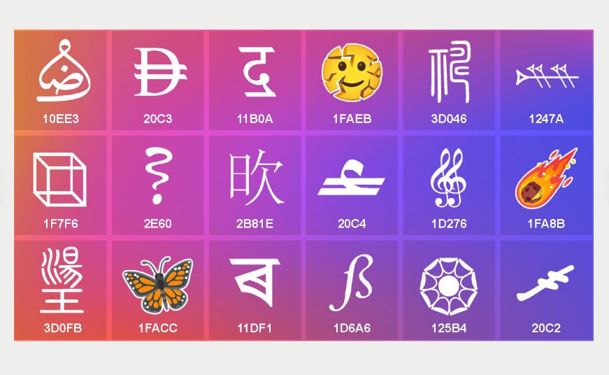 Вышел Unicode 18.0: 13 007 новых символов, валютные знаки и эмодзи