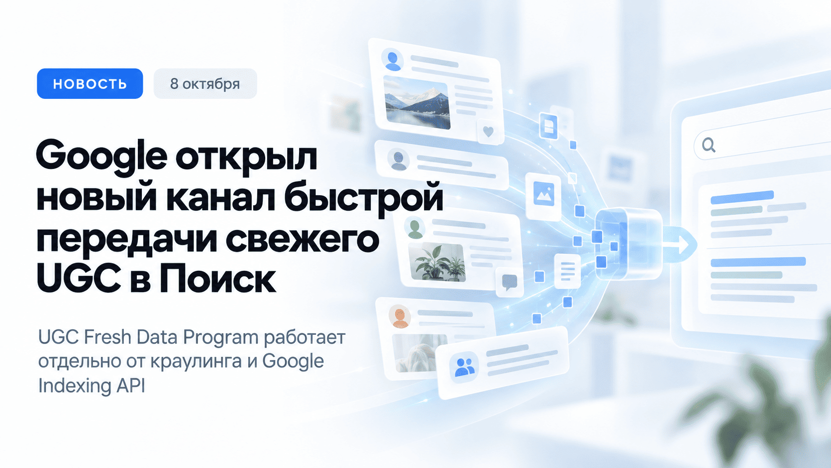 Google запустил отдельный канал для передачи свежего UGC в Поиск
