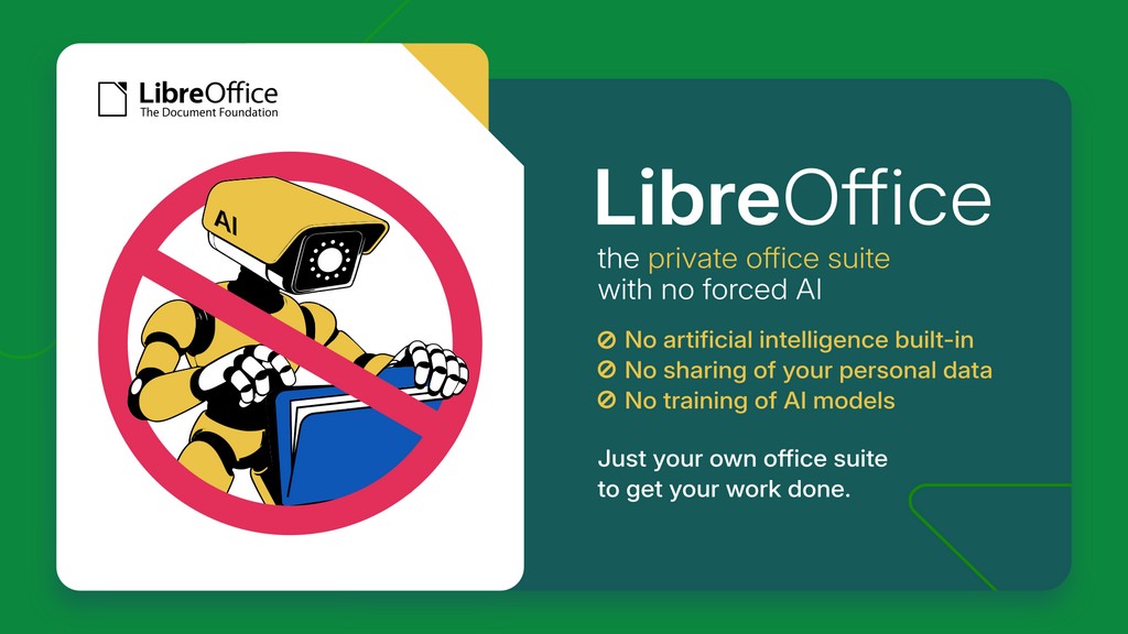 LibreOffice не будет добавлять ИИ в стандартную версию в обозримом будущем