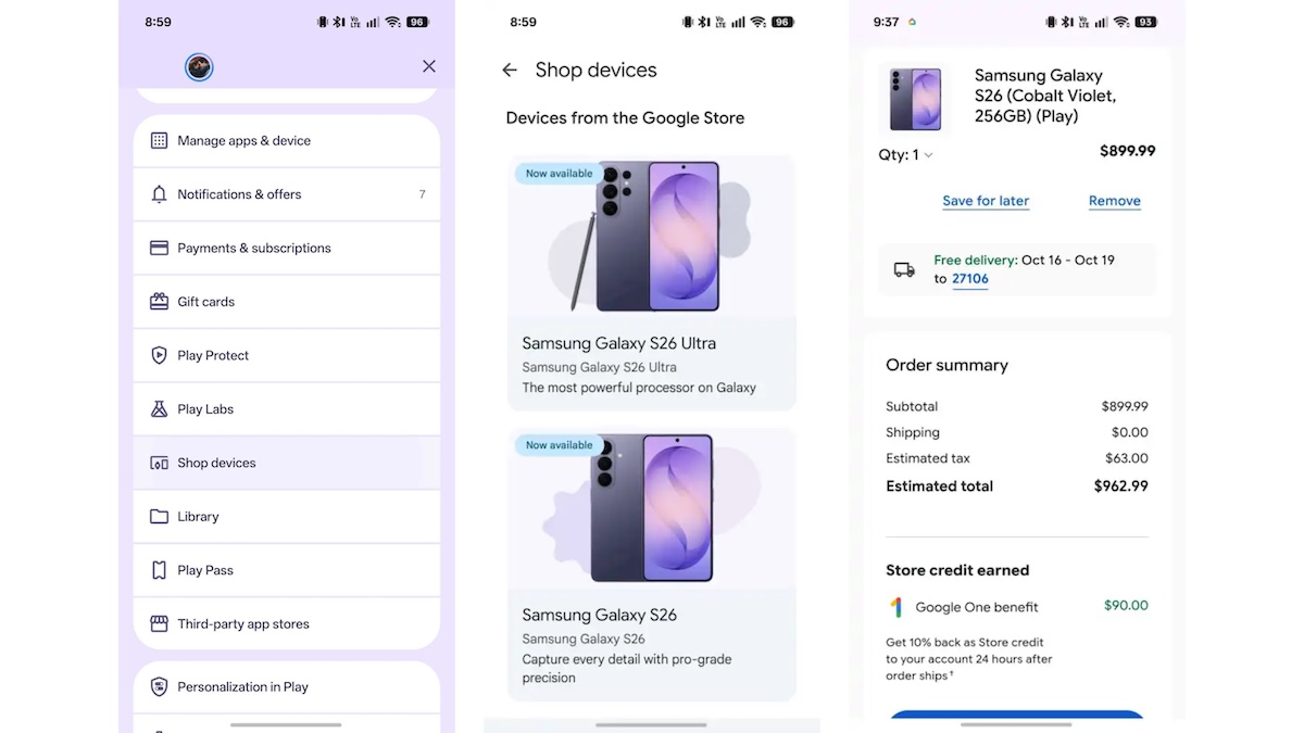 Google начала продавать смартфоны через магазин приложений Play Store