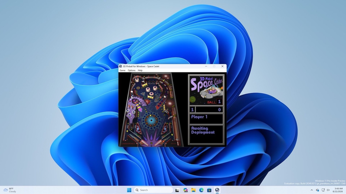 Microsoft рассматривает возвращение 3D Pinball в Windows 11